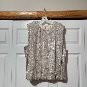 Maurices Sparkling Sequin Blouse - Silver